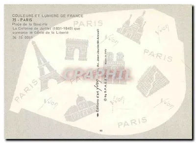 Coluna de Julho — Paris — Edições de arte Yvon — Verso