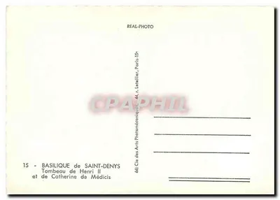 Grób Henryka II i Katarzyny z Mediolu — Bazylika Świętego Denisa — Spółka Sztuki Fotomechanicznej, Paryż — Rewers