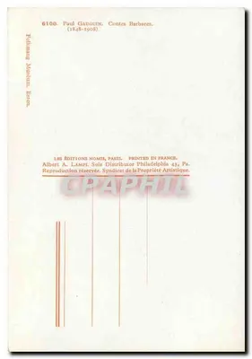 Paul Gauguin — Contos Bárbaros — Les Éditions Nomis, Paris — Verso