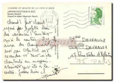 Jardim exótico & zoológico — Sanary Bandol — Les Éditions en France — Verso