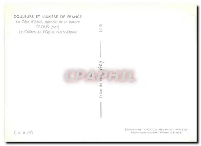 Kloster Kościoła Najświętszej Maryi Panny — Fréjus (Var) — Éditions d'Art YVON — Rewers