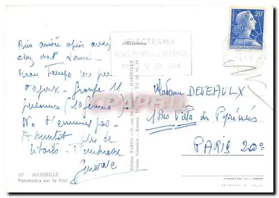 Panorama sobre o Porto — Marselha — Edição TARDY — Verso