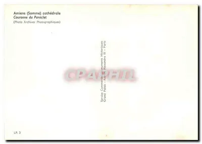 Coroa do Paraclet — Catedral de Amiens (Somme) — Service Commercial Monuments Historiques Grand Palais Alexandre III - Paris — Verso