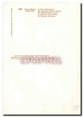 Gara Saint-Lazare — dzieło Claude’a Moneta — Wydawnictwo Nomis — Rewers
