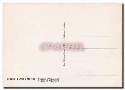 Regaty w Argenteuil — Claude Monet — Wydawnictwo Braun & Cie — Rewers