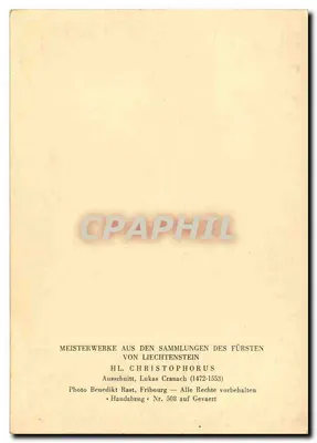 Heiliger Christophorus trägt das Jesuskind — Photogravur — Photo Benedikt Rast, Nr. 508 — Rückseite