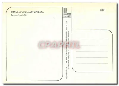 Station Austerlitz — Parijs — Edities GUY — Achterkant
