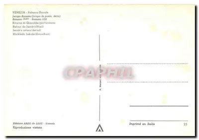 WENECJA - Pałac Ducale — szczegół z 'Powrotem Jakuba' autorstwa Jacopa Bassano (1510? - 1532) — Rewers