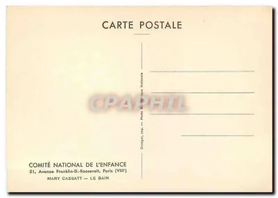 Mary Cassatt — O Banho — Comité National de l'Enfance, Paris — Verso