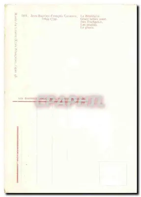 O Bénédicité — Jean-Baptiste-François Charnin (1699-1779) — Éditions Comia, Paris — Verso
