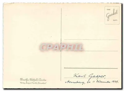 Dzieci przed oknem — Boże Narodzenie — Verlag August Gunkel, Düsseldorf — Rewers