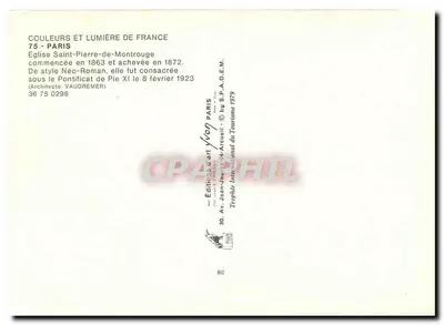 Igreja de São Pedro de Montrouge — Paris — Edições Jean-Jaures d'Art — Verso