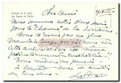 Família com recém-nascido — Extraído da série dos Mendigos de Callot — editor não visível — Verso