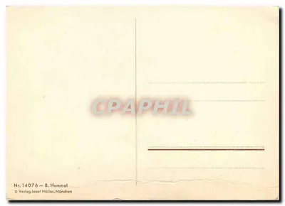 Anioł z rogami w wieży zegarowej — Cicha noc, święta noc — B. Hummel, nr 14076 — Rewers