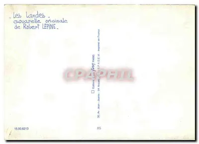 Lac des Landes — aquarela original de Robert Lepine — Verso