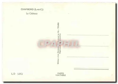 Chambord (L.-et-C.) — Zamek — Wydawnictwo Les Donjons R. Masciaud i synowie - TOURS — Rewers