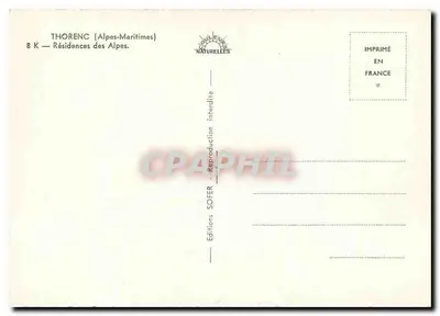 Thorenc (Alpes-Maritimes) — Residências das Alpes — Edições SOFER — Verso