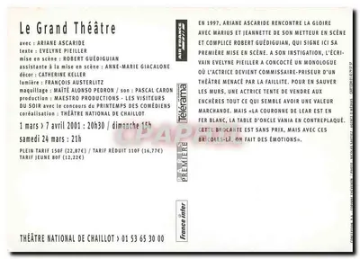 Ariane Ascaride — Wielki Teatr — Narodowy Teatr Chaillot — Rewers