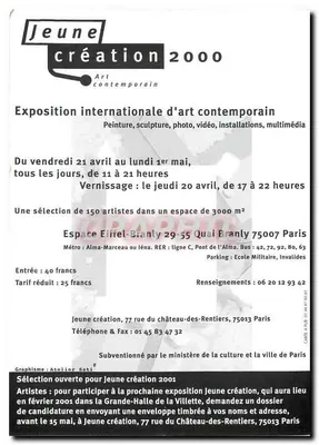 Nueva creación 2000 — Arte contemporáneo — Espacio Eiffel-Branly París — Reverso