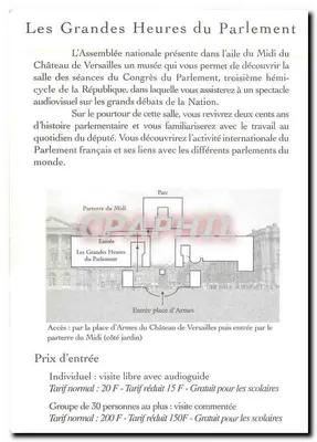 As Grandes Horas do Parlamento — Museu em Versailles — Assembléia Nacional — Verso