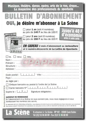 Scena — Magazyn dla zawodowców teatralnych — N°16, 2000 — Rewers