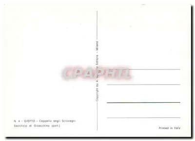 Ofiara Joachima — szczegół z Kaplicy Scrovegni — wydawca A. Manciolo, Mediolan — Rewers