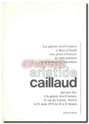 Árvores e lagos — exposição Aristide Caillaud — 1964 — Verso