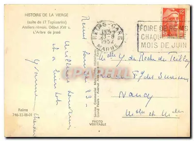 História da Virgem — sequência de 17 Tapeçarias, Início do século XVI — Ateliers rémois — O Arvore de Jessé — Service Commercial Monuments Historiques, Reims — Verso