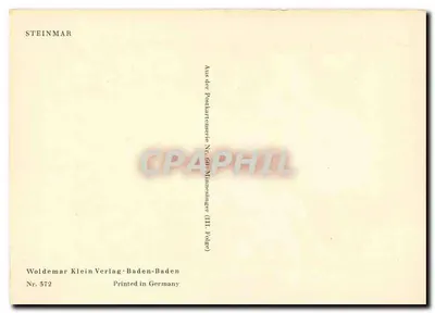Scena z pieśni minnesängerów — Steinmar — wydawca Woldemar Klein Verlag-Baden-Baden, nr 372 — Rewers