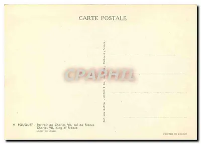 Ritratto di Carlo VII — re di Francia — editore Fouquet, n°9 — Verso