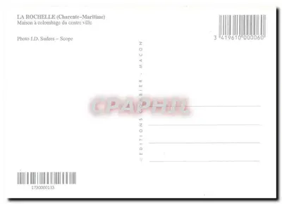 La Rochelle — Casa de madeira do centro da cidade — Éditions Combier - Macon — Verso