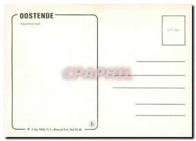 Oostende — Kapellestraat — Editora Thill, N.V., Bruxelas — Verso