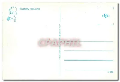 Volendam — piękne wioska z domami z pionowymi półkami — Expo Color Cards / Antiek — Rewers