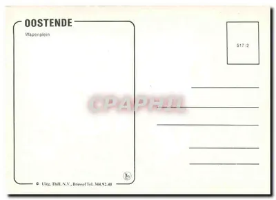 Oostende — Place Wapen — editor Uitg. Thill N.V., Bruxelas, n° de série 517/2 — Verso