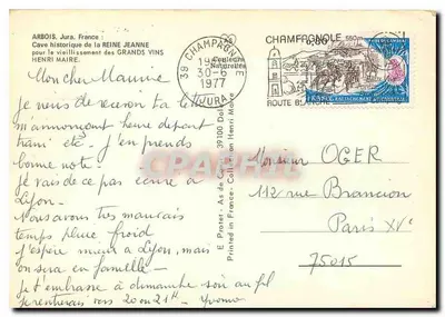 Caverna histórica da Rainha Joana — Arbois, Jura — Henri Maire — Verso