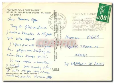 Cidade de Villeneuve-Loubet — vista geral — IRIS — Verso