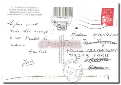 Nantes - A Fonte Real — editor Éditions Miegeville, n°33 — Verso