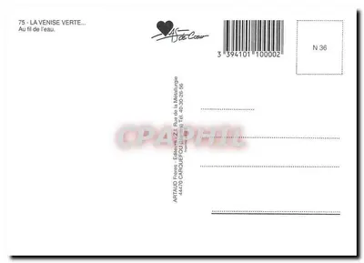 A Veneza Verde — Ao longo da água — Editor ARTAUD Frères, N°36 — Verso