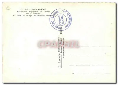 Carabineros espanhóis em serviço — na Bidassoa (França) — L. Lavielle, n° 3010 — Verso