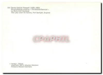 Szczęśliwa Pani — Dante Gabriel Rossetti (1828-1882) — Verlag L. Däbritz, seria 614 — Rewers
