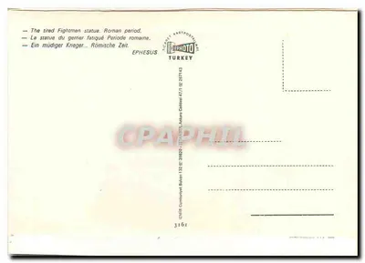 Estátua do guerreiro cansado — Época romana — Éfeso, Turquia — Verso