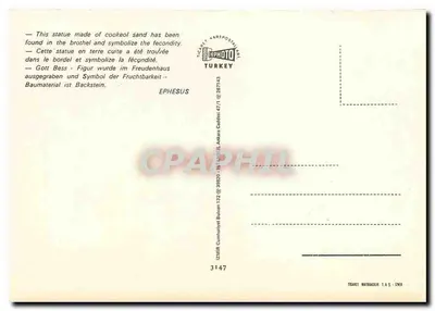 Estátua de argila — Éfeso — Editor Ticaret Kartposthane, n° 3147 — Verso