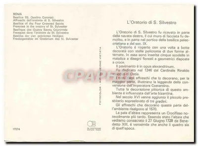 Basílica e oratório dos Quatro Santos Coroados — S. Silvestre — De Cristofaro, Roma, n° 17074 — Verso