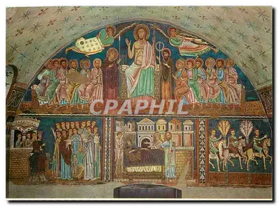 Roma - Basílica dos Quatro Santos Coroados - Cristo juiz entre Nossa Senhora e São João - Fresco