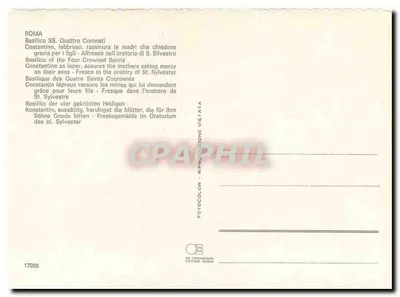 Basílica dos SS. Quatro Coronados — Constantino concedendo graça às mães de seus filhos — Editor De Cristofano, n° 17098 — Verso