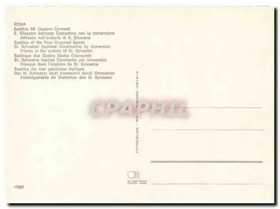 Bazylika Czterech Świętych Króli — S. Silvestre chrzci caesarza Konstantyna — De Cristofaro, Rzym, nr 17097 — Rewers