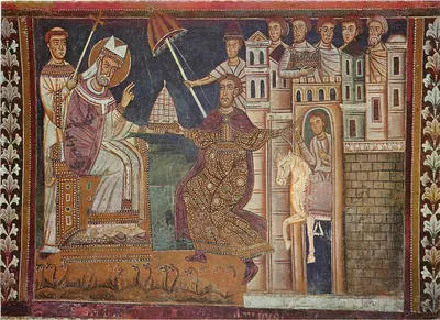Basílica dos Quatro Santos Coroados — Constantino entregando a tiara a São Silvestre — De Cristofano, Roma, n° 17071