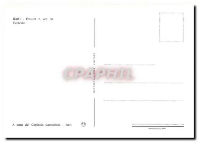 Bari - Exultet, 2e siècle XI — Katedra, wydawca Graphiche Favia, n°19 — Rewers