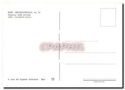 Bari — Benedizionale, wiek XI — Sekwencje formuły «benedictio fontis» — nr 15 — Rewers
