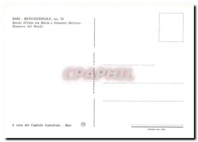 Bari - Benedizionale, XI wiek — Deesis (Chrystus między Marią a Janem Krzysztoforem) — A cura del Capitolo Cattedrale - Bari — Rewers